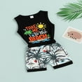 thumbnail image 2 of Boys Sets Letter Crew Neck Sleeveless Vest Tree Shorts, 2 of 6