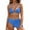 Blue, variant on BOBOGOJP Women's Bikini Sets High Waisted Swim Skirt Tummy Control Swimsuits Two Piece Scalloped Trim Bathing Suit Khaki for Size S