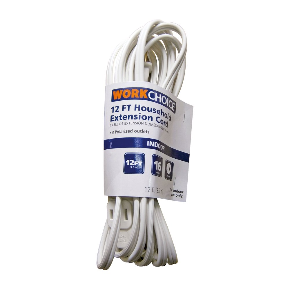 12 Ft 16/2 White Extension Cord