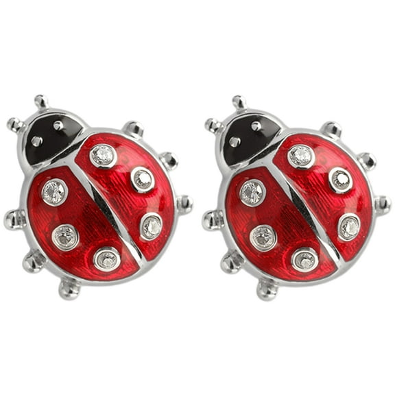 landege 1 Pair Ear Studs Ladybug Earrings Women Ear Jewelries Ladybug Earrings Small Ear Studs