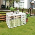 thumbnail image 5 of Air Conditioner Fence for Outside, 18" W x 28" H Outdoor Privacy Screens, AC Fence for Outside Unit, Metal Fence Panels, AC Unit fence Trash Can Fence Pool Equipment Enclosure (White), 5 of 7