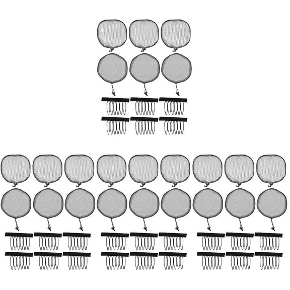 GOOHOCHY  4 Sets Drawstring Ponytail Hair Wig Making DIY Nets Women's Miss