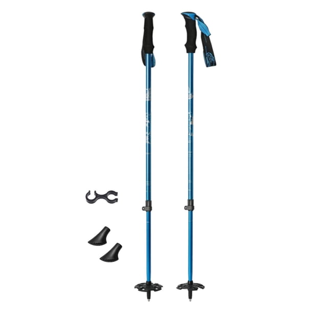 Bastones de Esquí, Puntas de Botas, Correa para La Muñeca, Equipo de Esquí, Bastones de Esquí Portátiles con Cestas para Raquetas de Nieve, Estación D azul