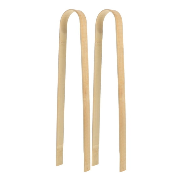 2 pinzas de bambú reutilizables para ensalada y tostadora Pinzas de bambú para cocina, ensalada, tocino y encurtidos