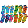 thumbnail image 1 of MinxNY Womens 6 Pair Pack "Live Laugh Love" Multi Color Anklet Socks, 1 of 2