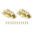 thumbnail image 1 of Pestillo de caja de metal pequeño, pestillo de hasp de pato vintage con agujero para candado y tornillo, dorado, paquete de 2, 1 of 6