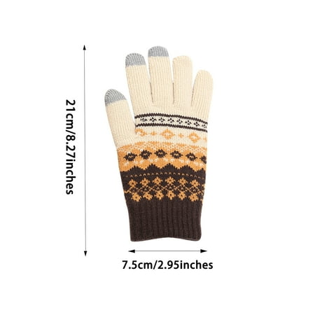

AIEOTT Fashion Non-slip Jairon Warm Winter Artificial Knitting Wrist Gloves Mittens