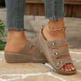 thumbnail image 5 of Rvasteizo Womens Wedge Shoes Solid Thick Sole Open Toe Pull-On Summer Lightweight, 5 of 5