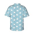 thumbnail image 3 of Uemuo Funny Chicken Printed Regular Fit Short Sleeve Casual Hawaiian Shirt for Men,Aloha shirt,Tropical shirt,Floral print shirt,Vacation Beach shirt-XX-Large, 3 of 9