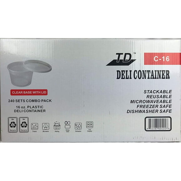 Maple Trade TD C16 16-Ounce Soup Cups Deli Containers with Lids (240 Pack)