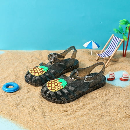

Avrntaa Jelly Sandals for Girls - Closed Toe Princess Summer Dress Shoes Gladiator Beach Flat Sandals Cute Shoes Size 2-9Y