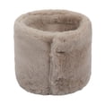 thumbnail image 2 of Winter Furry Plush Neck Warmer Solid Color Windproof Buttons Circle Loop Scarf Neckerchief winter gloves Beige, 2 of 4