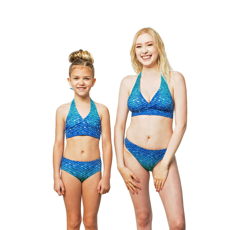 Sun Tail Mermaid Blue Lagoon Bikini, Teen/Adult Size Junior Small