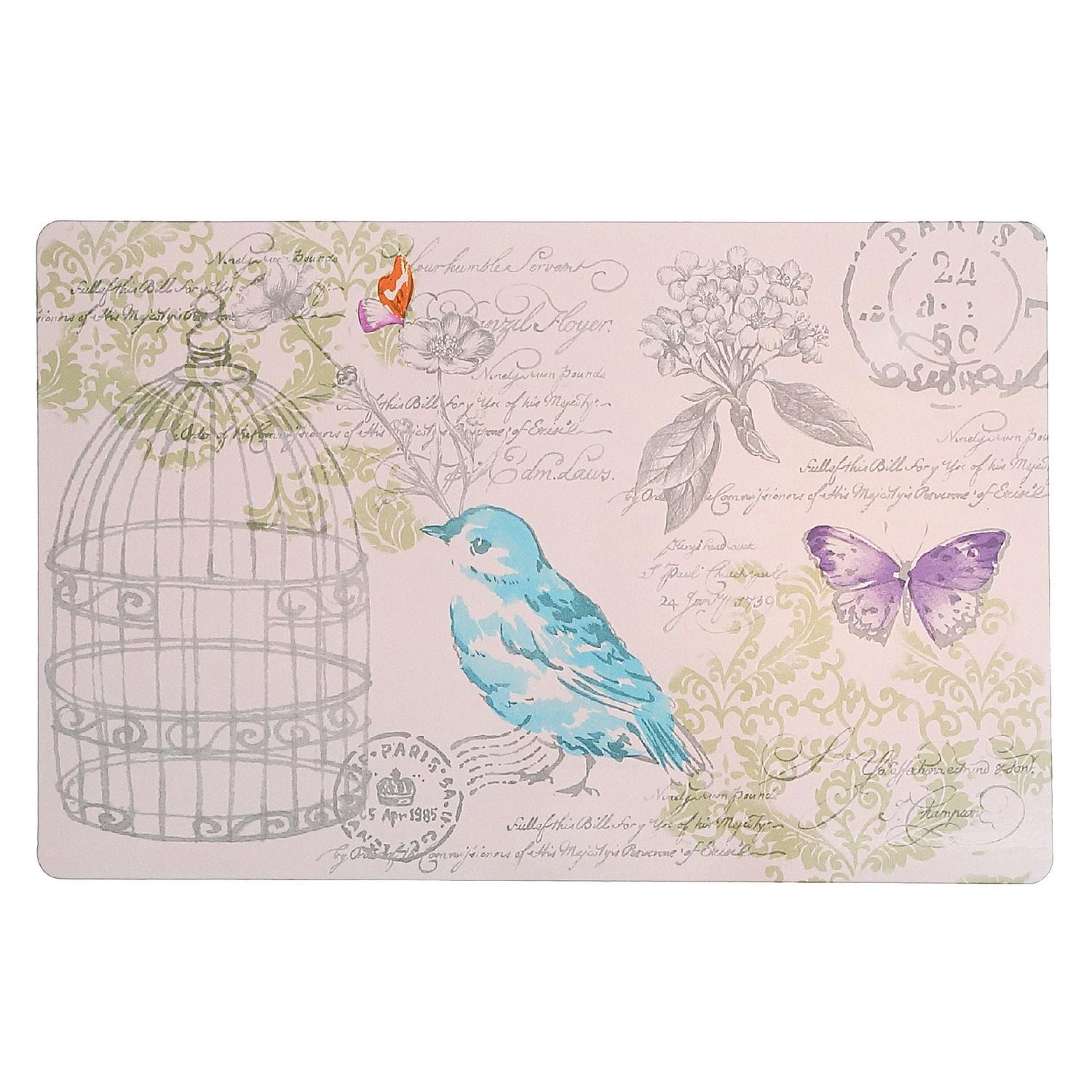 IH Casa Decor Plastic Placemat Birdcage - Ensemble De 12
