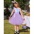 thumbnail image 5 of Arshiner Girls Party Dresses Summer One Shoulder A-Line Dress Shinny Formal Birthday Tulle Dress with Belted, 5 of 6