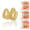 thumbnail image 2 of Single Hip Hop Golden Color Tooth Braces Tooth Tooth Cap Braces Bottom Clips Jewelry Teeth Silver Plated Tooth Braces Street BLD, 2 of 6