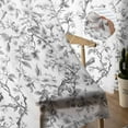 thumbnail image 5 of Flower Bird Semi Sheer Curtains 96 Inch Length 2 Panels Set, Grey Elegant Floral Spring Plant Watercolor Sheer Kitchen Curtain Privacy Voile Window Curtain for Living Room Bedroom Rod Pocket Drapes, 5 of 7