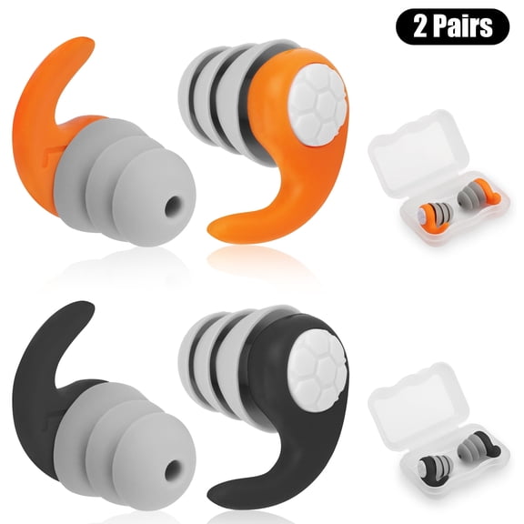 2 Pairs Ear Plugs for Sleeping Noise Cancelling,Soft Silicone Earplugs,40dB NRR
