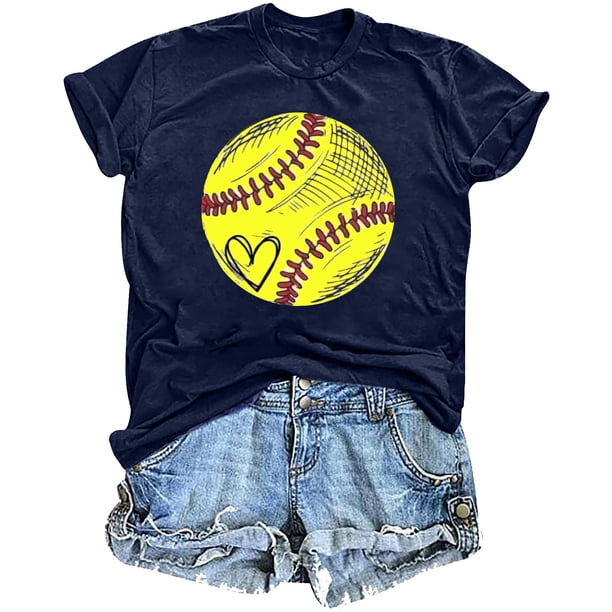 Mujeres Impreso Casual Top, Manga Corta Crew Cuello Blusa para la Primavera Y el Verano Desgaste, Ligero Imitación Algodón Moda Tee