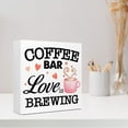 thumbnail image 3 of Zomyto 7"x7" Funny Kitchen Wood Block Signs,Coffee Bar Love is Brewing Wooden Box Sign for Home Shelf Bedroom Tabletop Desk Decor, 3 of 6