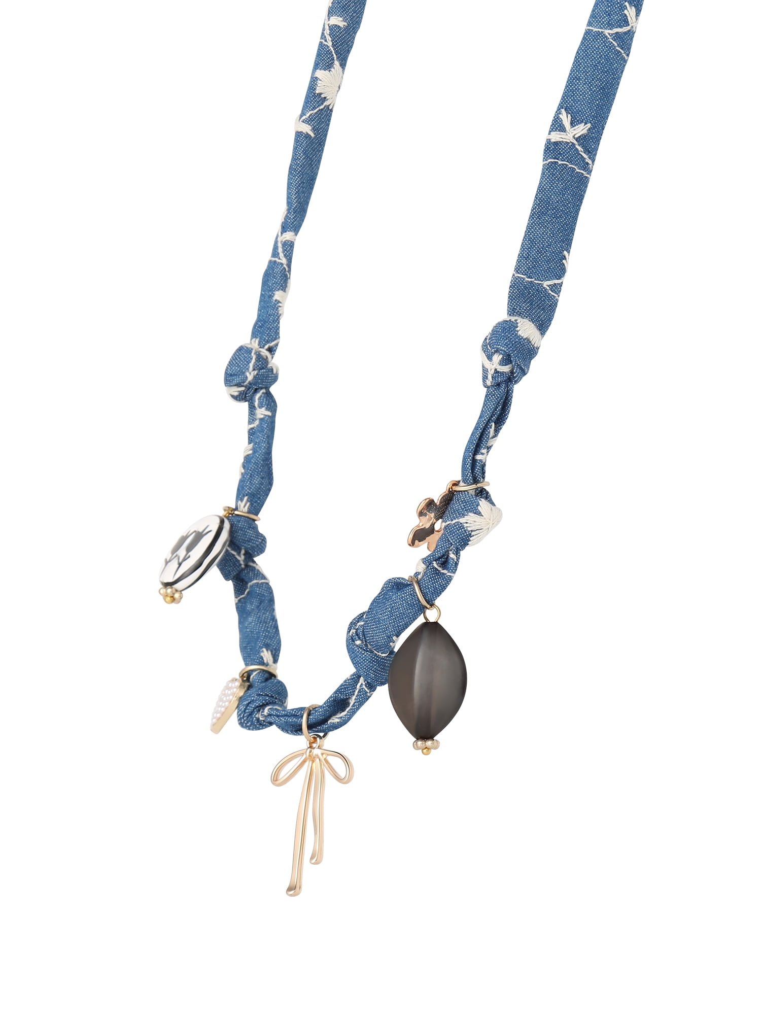 Celebrity Pink Boho Bandana Charm Necklace