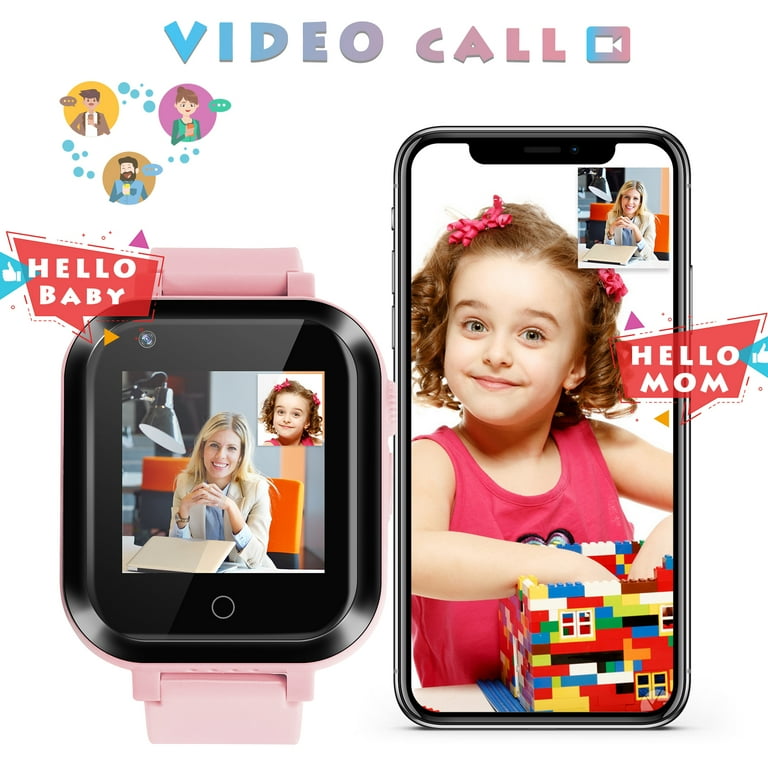 Wonlex 4G Kids Smartwatch with SIM Card, GPS Smart Watch for Kids, 1.4  Touch Screen Phone Watch with Video Calls, Voice Chat, SOS, Camera,  Pedometer