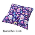 4 Pack Throw Pillow Covers Skull mushroom rainbow Breathable Pillow