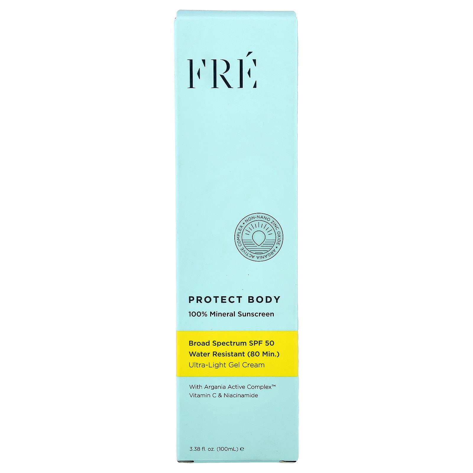 Fre Protect Body, 100% Mineral Sunscreen, SPF 50, 3.38 fl oz (100 ml)