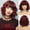 Burgundy Red, variant on SUCS Short Wigs for Women Grey Wavy Bob Wig with Bangs Medium Length Synthetic Hair Water Wave Dark Roots Wig Gray Colorful Wigs（12 Inches）
