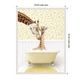 thumbnail image 5 of Kate and Laurel Mother and Baby Giraffe in Cottage Yellow Bathtub Framed Canvas Wall Art by Amy Peterson 18 x 24 Sylvie Beaded White, Whimsical, Animals, Bathroom Art for Wall Decor, Living Room,, 5 of 8