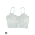 thumbnail image 4 of Luxtrada Womens Sexy Lace Floral Half Camisole Padded Bra Sexy Spaghetti Strap Bra Top V-Neck Bustier Crop Top (White,M), 4 of 7
