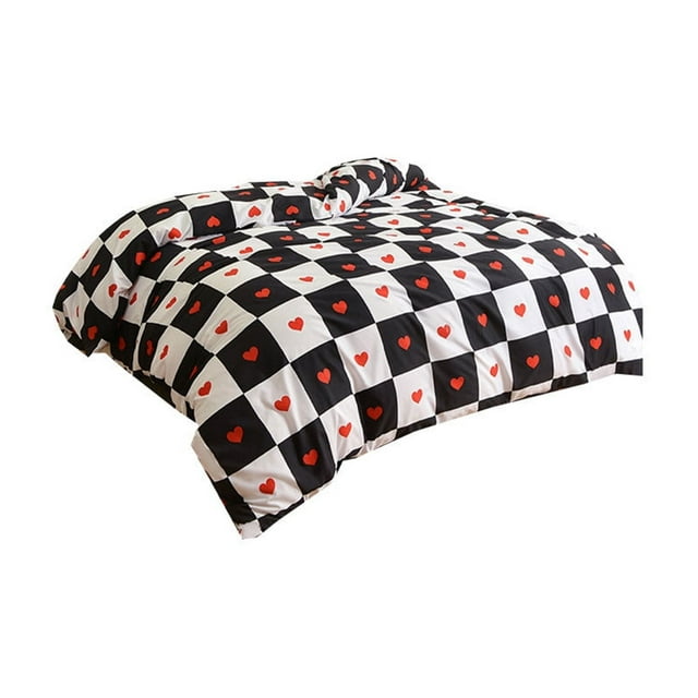 Ensemble de Douillette Simple, Ensembles de Literie Simple d'Été Housse de Douillette Simple Conviviale Brossée Housse de Douillette Simple Toutes Saisons Conviviale Literie Douce Housse de Couette Double Motifs Frais