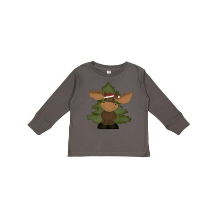 

Inktastic Christmas Moose Tree Gift Toddler Boy or Toddler Girl Long Sleeve T-Shirt