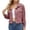 Pink, variant on HJYCHN Work Jackets for Women Casual Stand Collar Thickened Solid Color Blouse With Double Pockets And Button Closure Short Jacket Womens Winter Coats Pink L