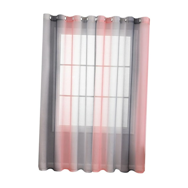 Cortina de Hilo Transparente con Bolsillo para Barra Macarena Cortina de gasa Rosa