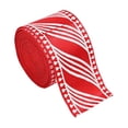 thumbnail image 2 of 2.48In Width 6.56Ft Length Red And White Striped Wired Ribbon, Wide Wired Christmas Ribbon For Crafts, Ribbon For Gift Wrapping, Christmas Wrapping Ribbon, Xmas Ribbon Holiday Present Decoration, 2 of 9