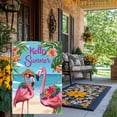 thumbnail image 6 of Garden Flag Flamingo Summer Garden Flag, 12x18 inches, double-sided 2D design, a passionate tropical vacation style garden flag, perfect for summer outdoor welcome decoration, suitable for courtyards, 6 of 6
