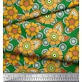 thumbnail image 3 of Soimoi Satin Silk Fabric Leaves & Floral Clip Art Fabric Prints by Yard 42 Inch Wide, 3 of 3