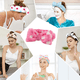 thumbnail image 5 of Diadema de spa, diadema de vellón coral, diadema de maquillaje, diadema cosmética para lavarse la cara, diademas de lazo para la ducha, diademas de tela de rizo para mujeres, banda para el vello, 5 of 5