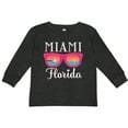 thumbnail image 3 of Inktastic Miami Florida Vacation Beach Trip Girls Long Sleeve Toddler T-Shirt, 3 of 5