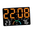 thumbnail image 4 of Reloj de pared digital, medidor de temperatura con pantalla grande, despertador para sala de estudio Naranja, 4 of 8