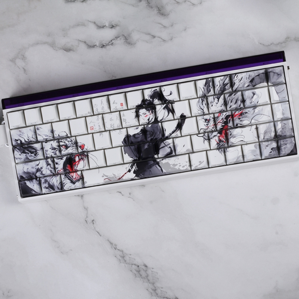 Anti Slip PBT Keycaps Dragon Theme Side Printing For Most Mechanical Keyboards 60% 68% Pattern