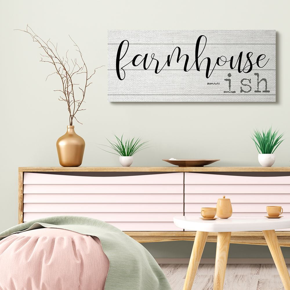Stupell Industries Farmhouse Inspired Welcome Home Sign Greeting Canvas Wall Art Design by Daphne Polselli