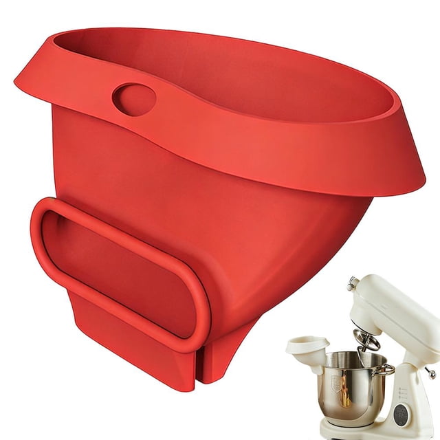 Flour Funnel Anti-Splash Attachment for Tilt-Head Stand Mixers, Dishwasher Safe Baking Tool, Prevents Overflow & Mess for Clean Kitchen Counter, Easy Pour Accessory for Mixing Bowls