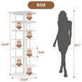 thumbnail image 6 of Flycity 7 Tier Rotating Shoe Rack Tower, 360° Spinning Shoe Organizer, Vertical Handbag & Shoe Carousel, Revolving Shoes Closet Storage Rack, White, 6 of 7