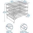 thumbnail image 2 of Cooling Baking Rack 4-tier Stackable Stainless Steel Wire Baking Cooking Racks Set For Cookie, Pizza, Cup Cake, Raised & Folding Feet, Oven Safe & Dis, 2 of 5