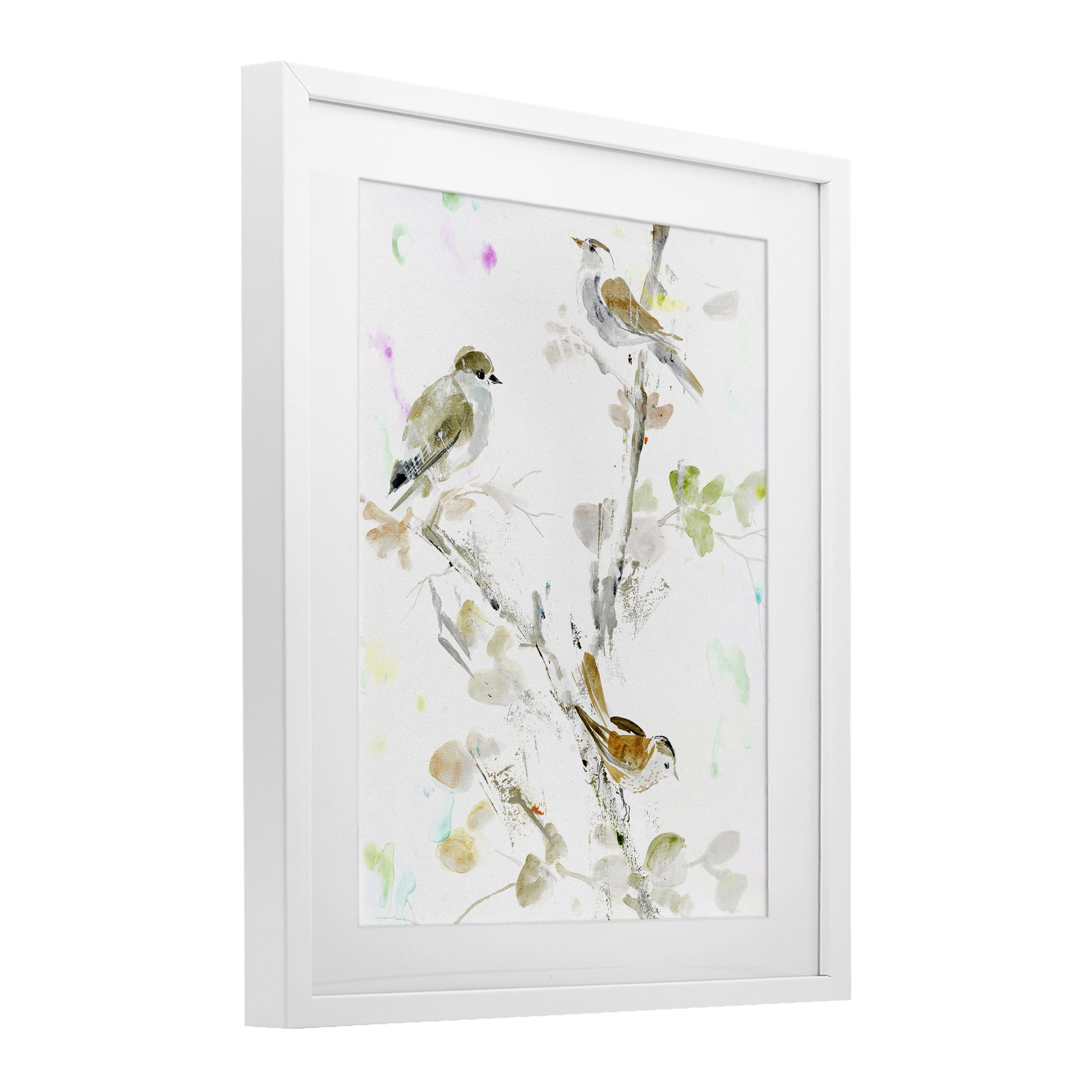 Stupell Industries Delicate Feathers Trio White Framed Print Under Glass, design by Lorenzo Collective