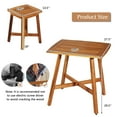 thumbnail image 3 of Gymax 5PCS Wooden Patio Dining Furniture Set Yard Outdoor w/ 4 Square Stools, 3 of 10