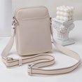 thumbnail image 1 of Bolso de mensajero sólido para mujer bolso para teléfono móvil bolso con cremallera bolso de cuero PU, 1 of 9