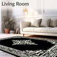 thumbnail image 2 of ODIKA 8' x 10' Machine Washable Non-Slip Area Rug, Baroque diamond High Traffic Rug, Black, 665619, 2 of 7